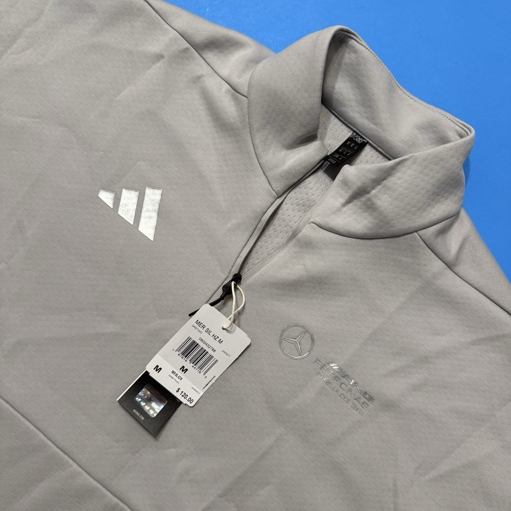 New Adidas Pullover Sweatshirt Men Mercedes AMG F1 Petronas Silver Arrow JW3477